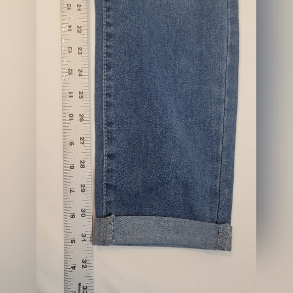 JFN Just Fashion Now Women's XL High Rise Skinny Cuffed Denim Blue Jean - Picture 4 of 11